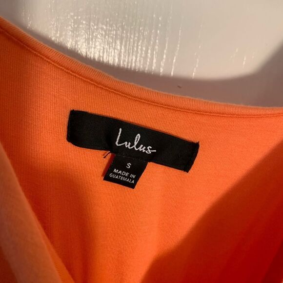 Lulu’s EUC orange V-neck slit leg maxi dress Size Small - Picture 3 of 5